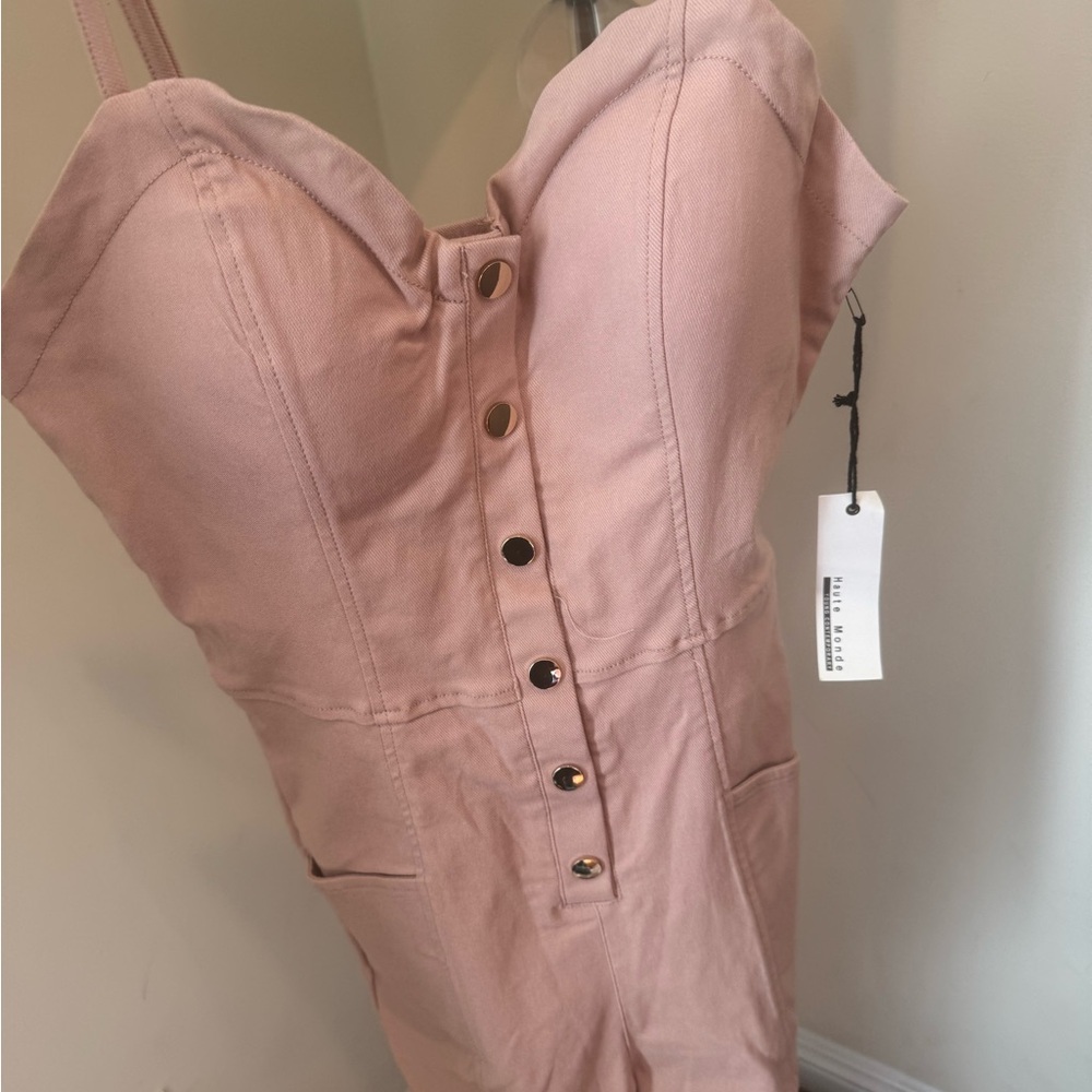 Madewell Pink Button-Front romper